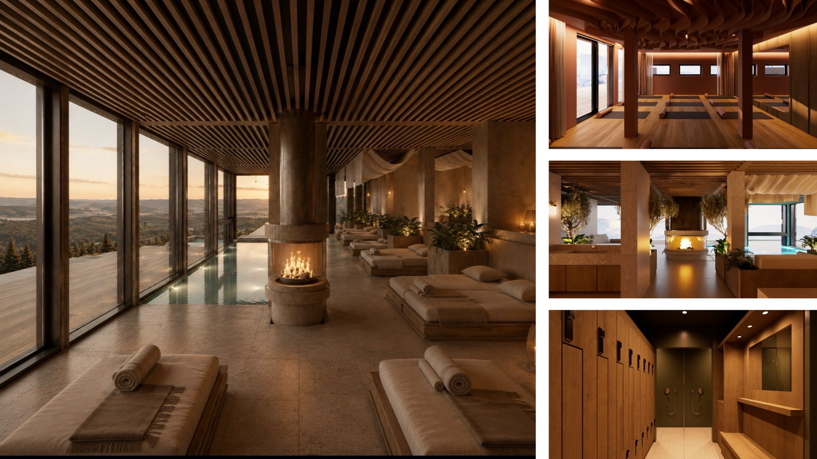 Rendering av spa-avdelningen.