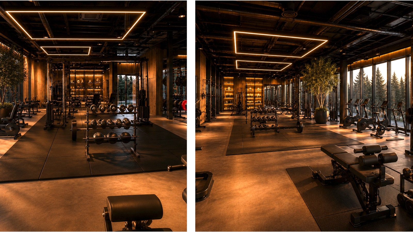 Rendering av gymmet.