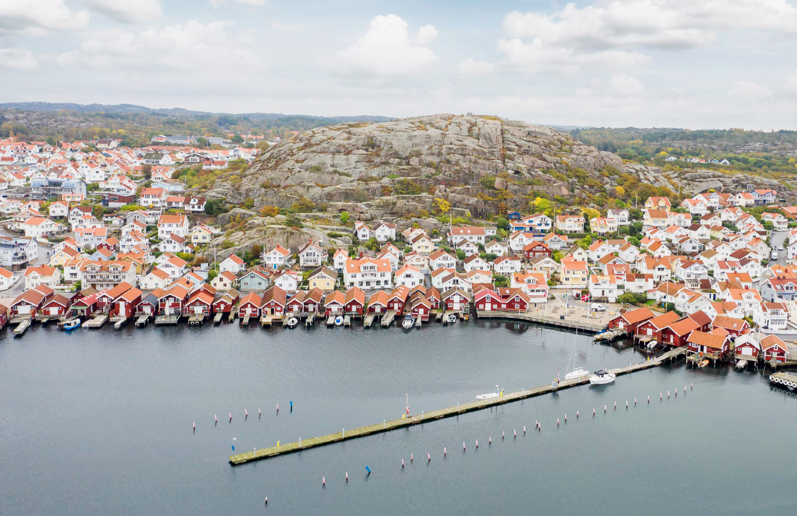 Drönarvy över Hunnebostrand