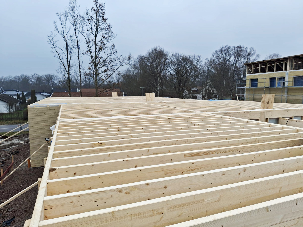 Huskropp under uppförande.