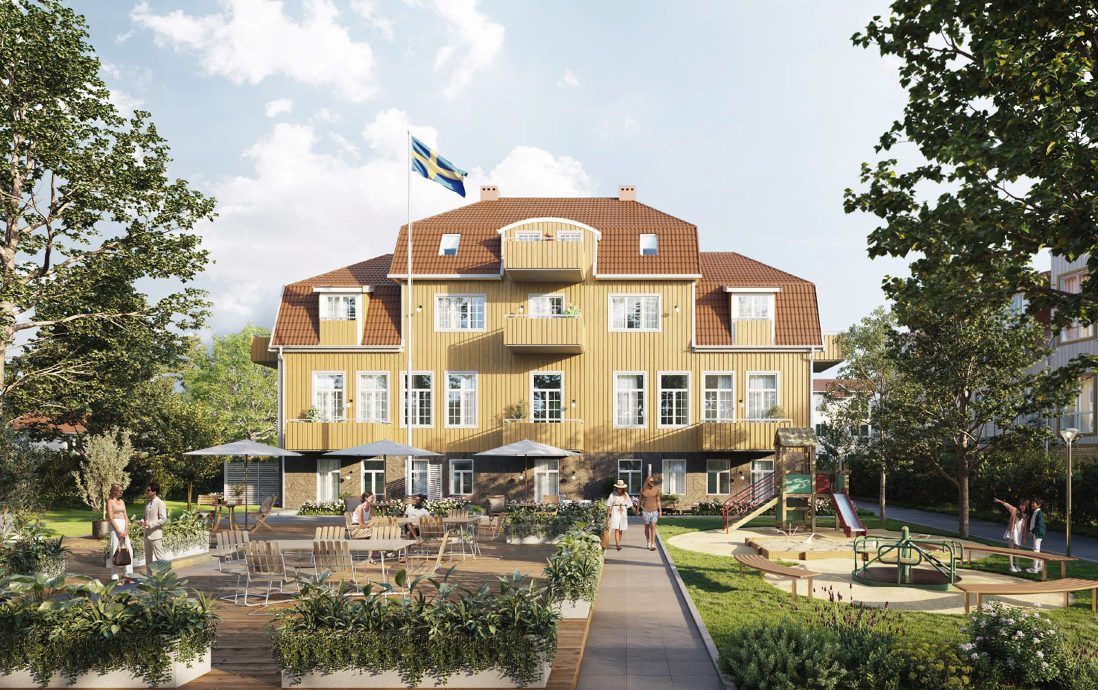 Rendering på den färdigställda fastigheten