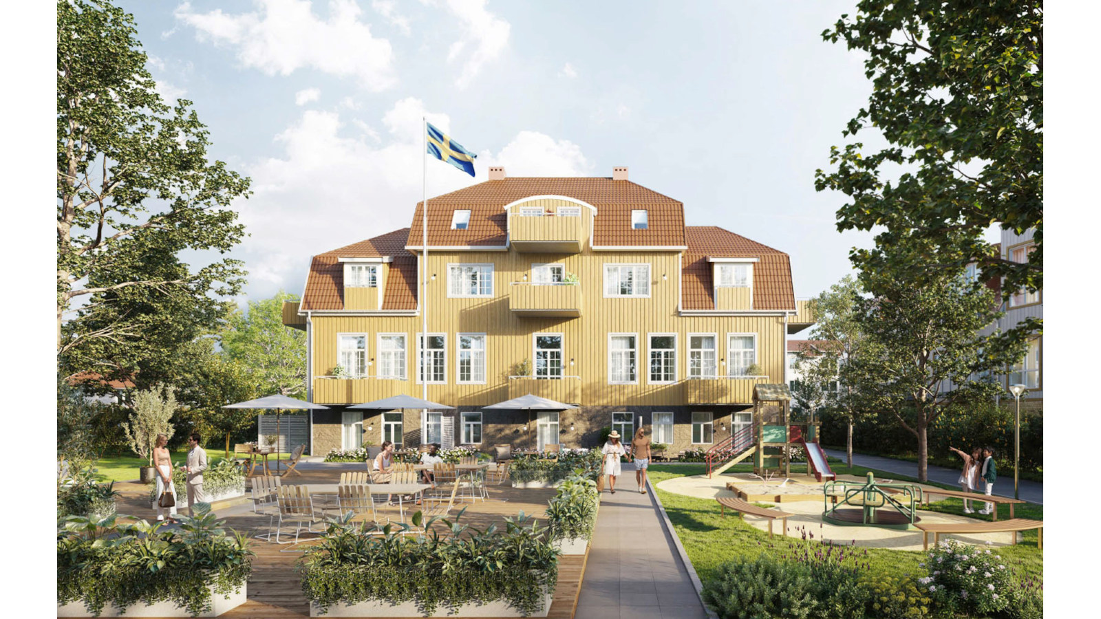 Rendering på den färdigställda fastigheten