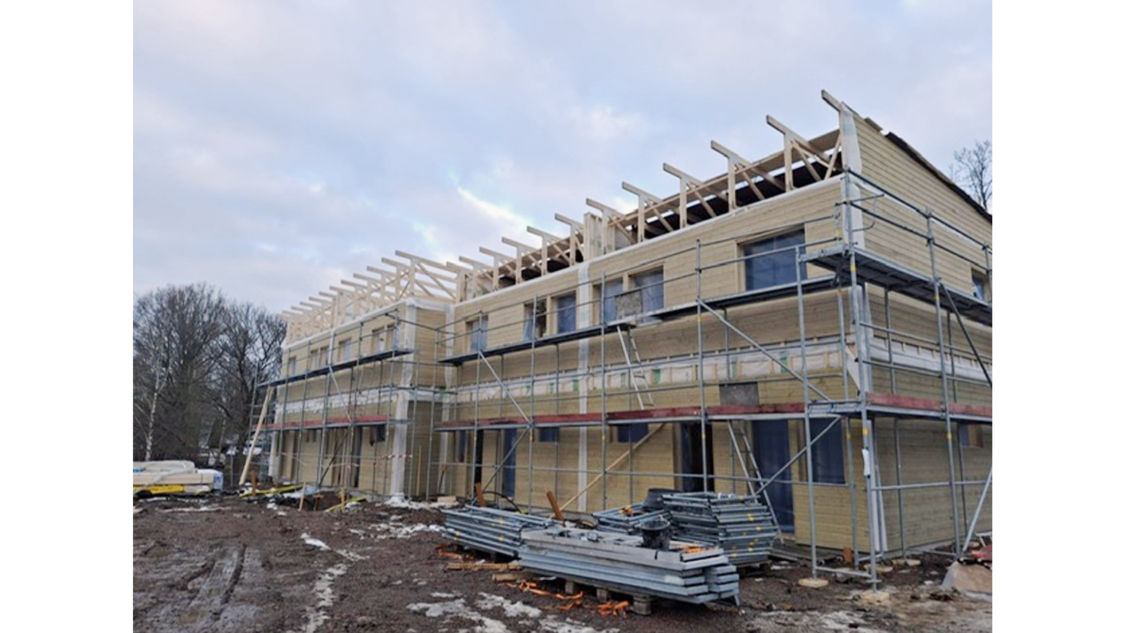 Huskropp under uppförande.