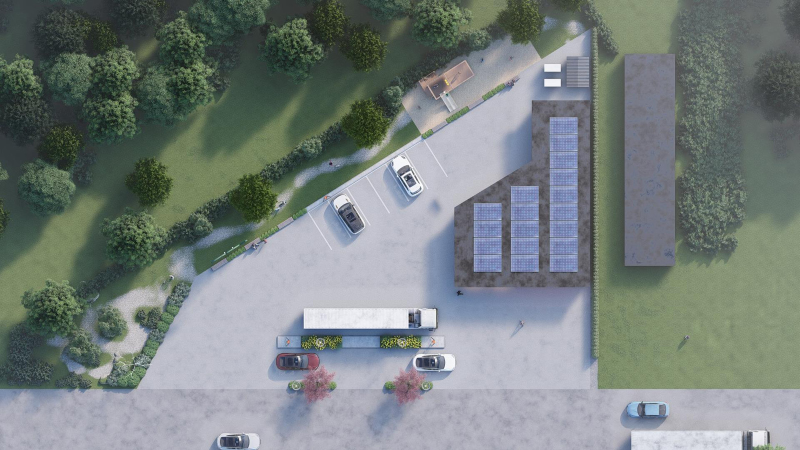 Rendering av projektet vid färdigställande