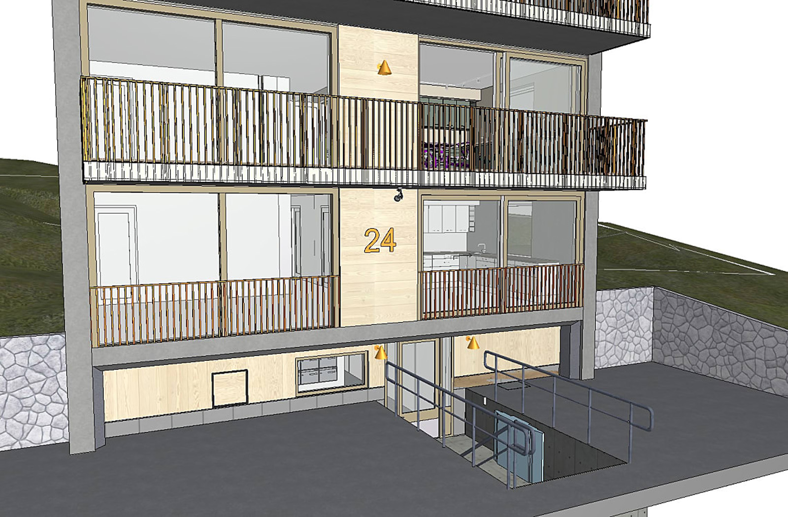 Rendering av den färdigställda fastigheten