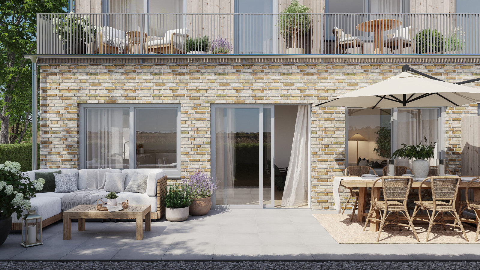 Rendering av uteplats.