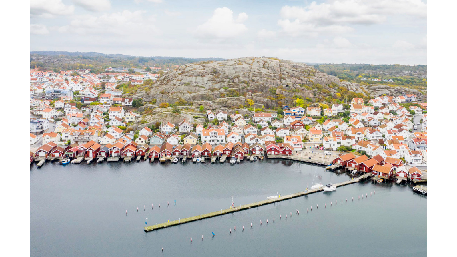 Drönarvy över Hunnebostrand