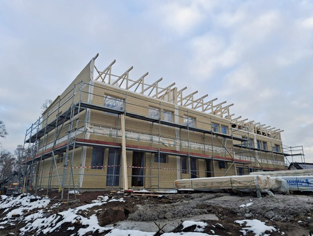 Huskropp under uppförande.