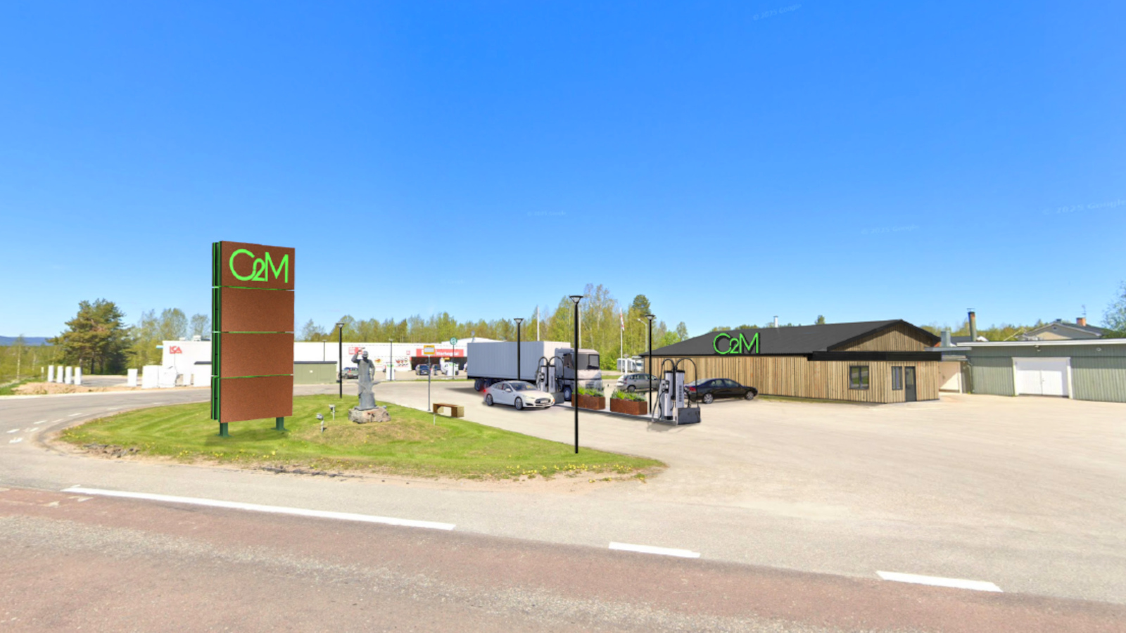 Rendering av fastigheten vid färdigställande.