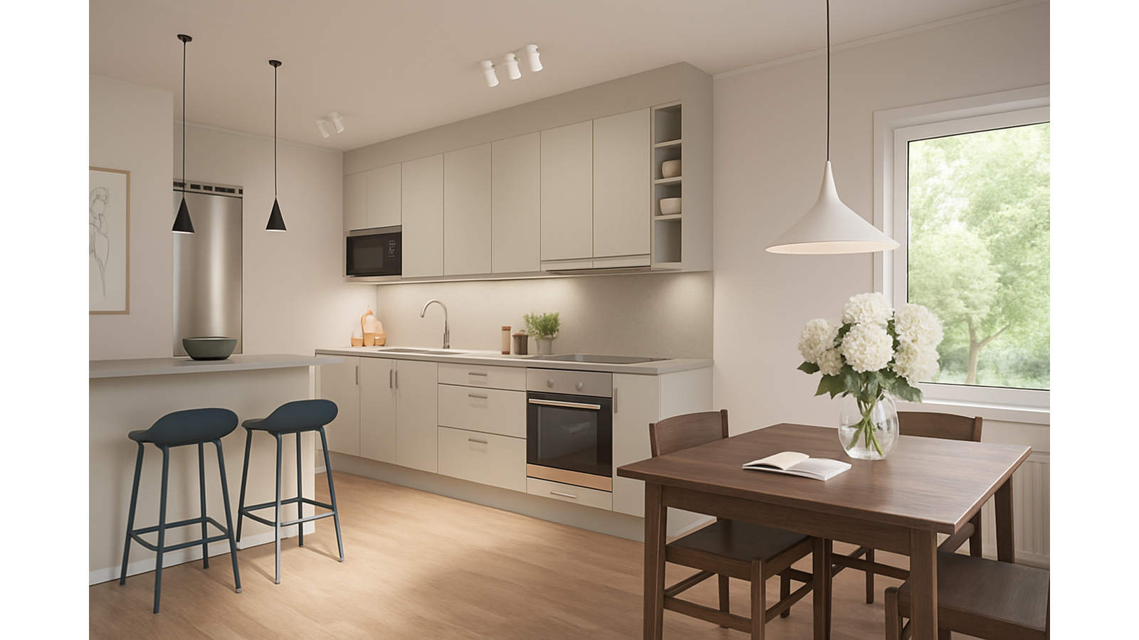 Invändig rendering av ett kök