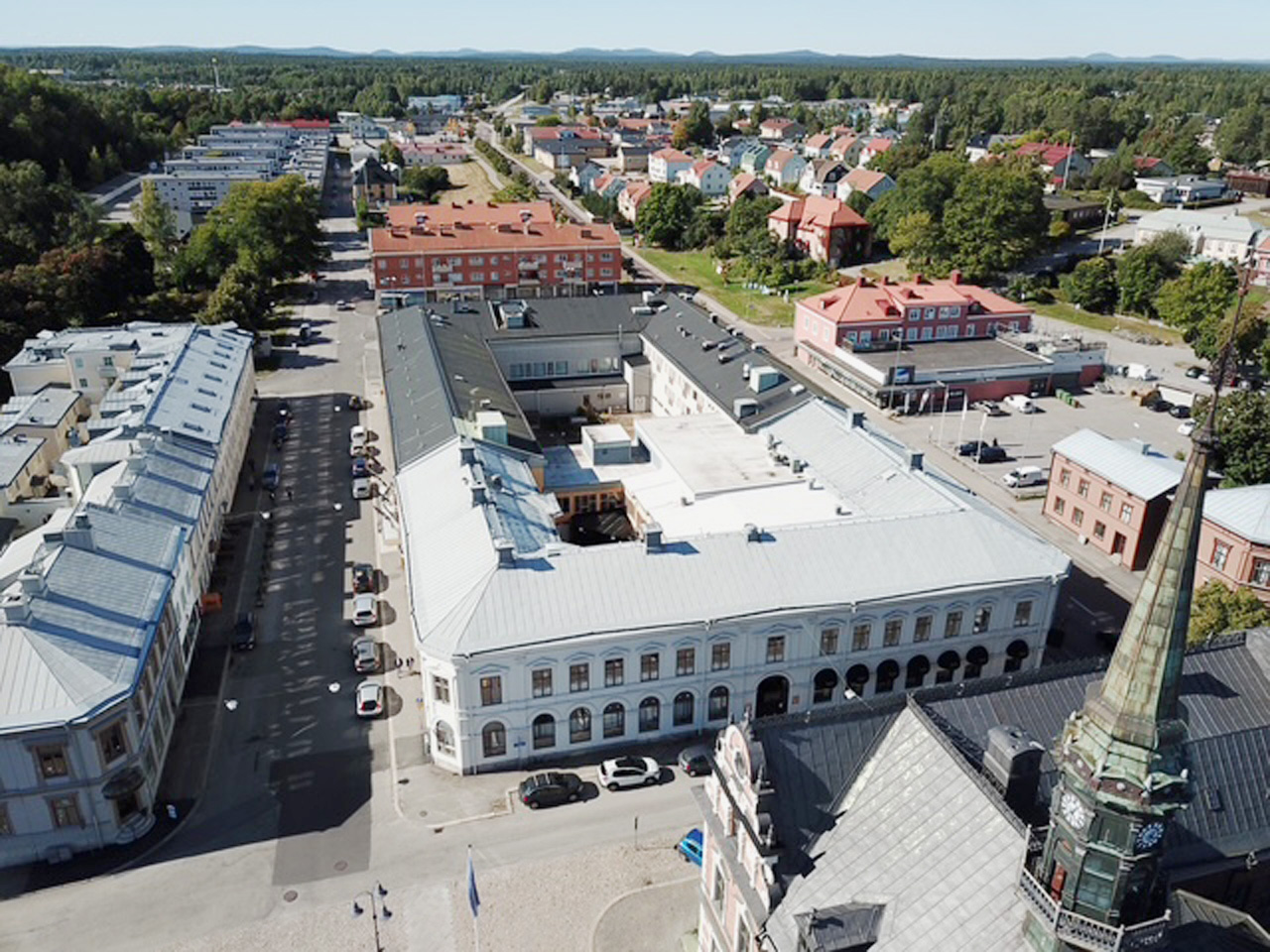 Drönarvy över fastigheten