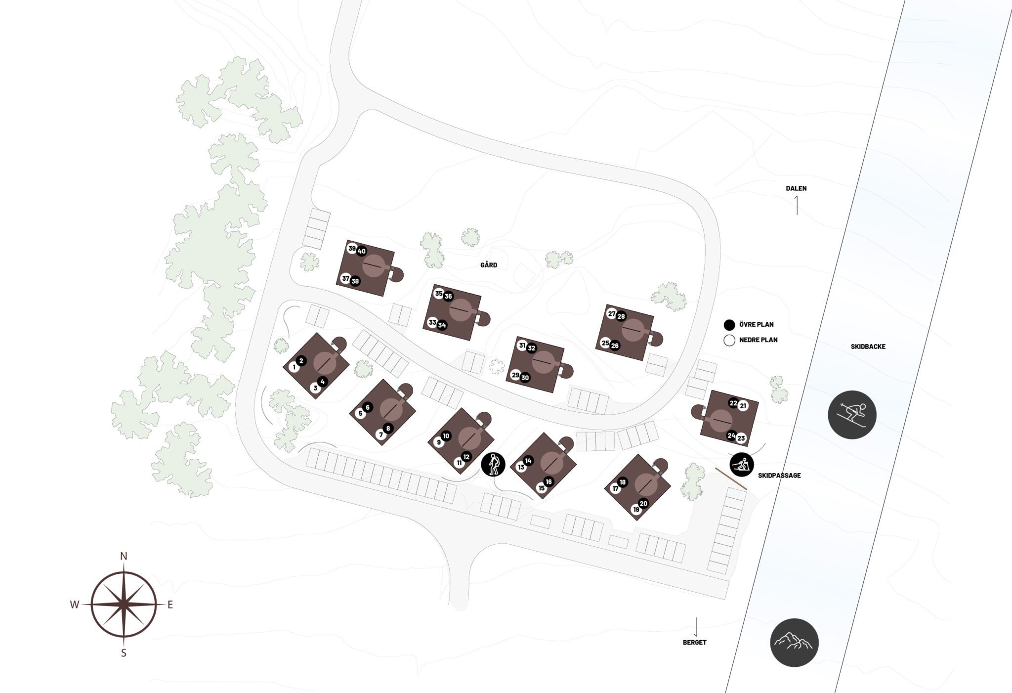 Illustrerad karta över bostadsrättsföreningen.