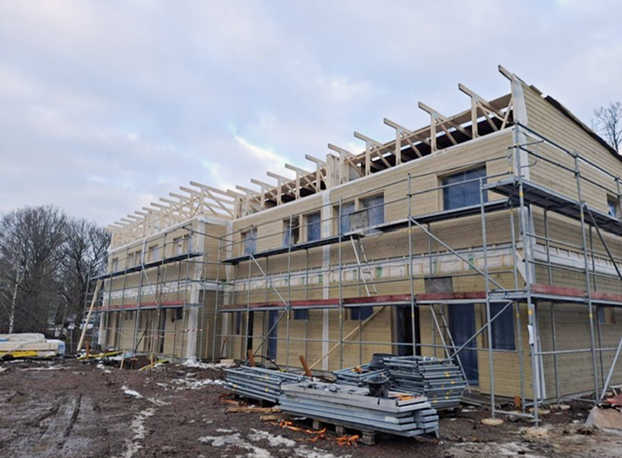 Huskropp under uppförande.