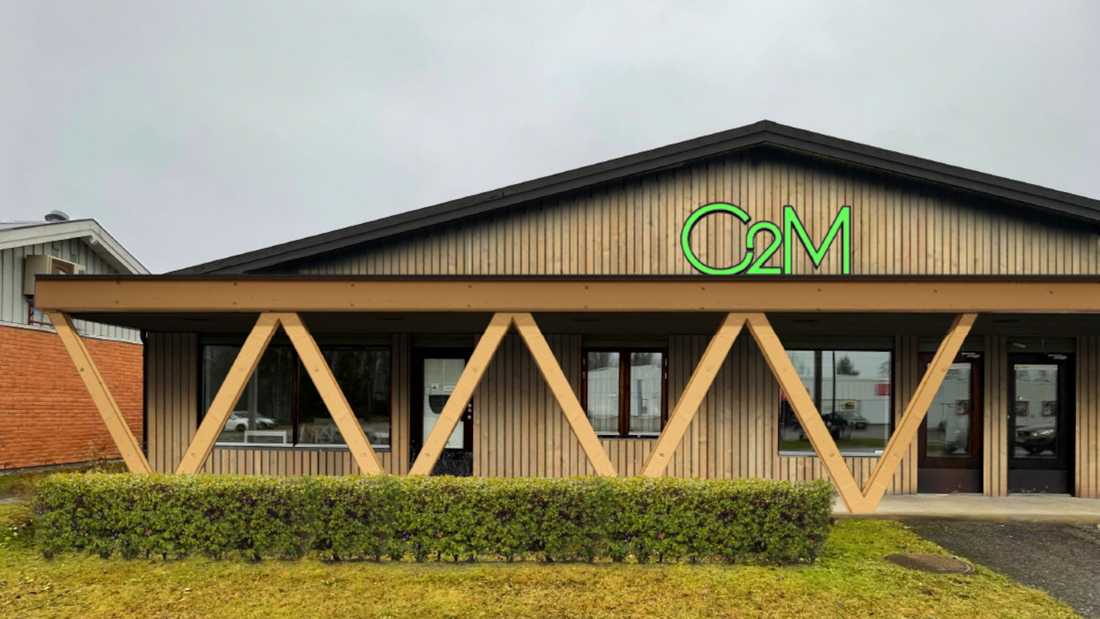 Rendering av fastigheten vid färdigställande.