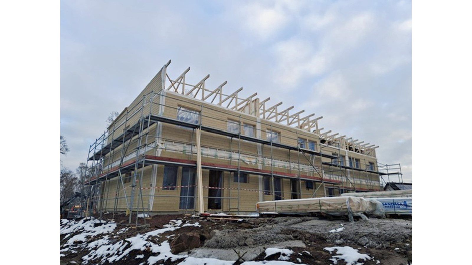 Huskropp under uppförande.